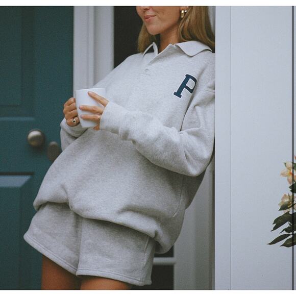 Gray Polo Sweatshirt - Picture 1 of 7
